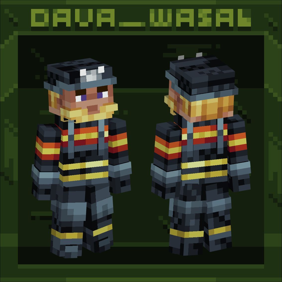 Dava_Wasab's tweet photo. SKIN — Fɪʀᴇғɪɢʜᴛᴇʀ 🚒🔥

Firefighter skin for 5opka. Ready to extinguish!
https://t.co/BVgTt0mU0v
#Minecraft #BlockBench #5opka https://t.co/AUxZMCn1nF