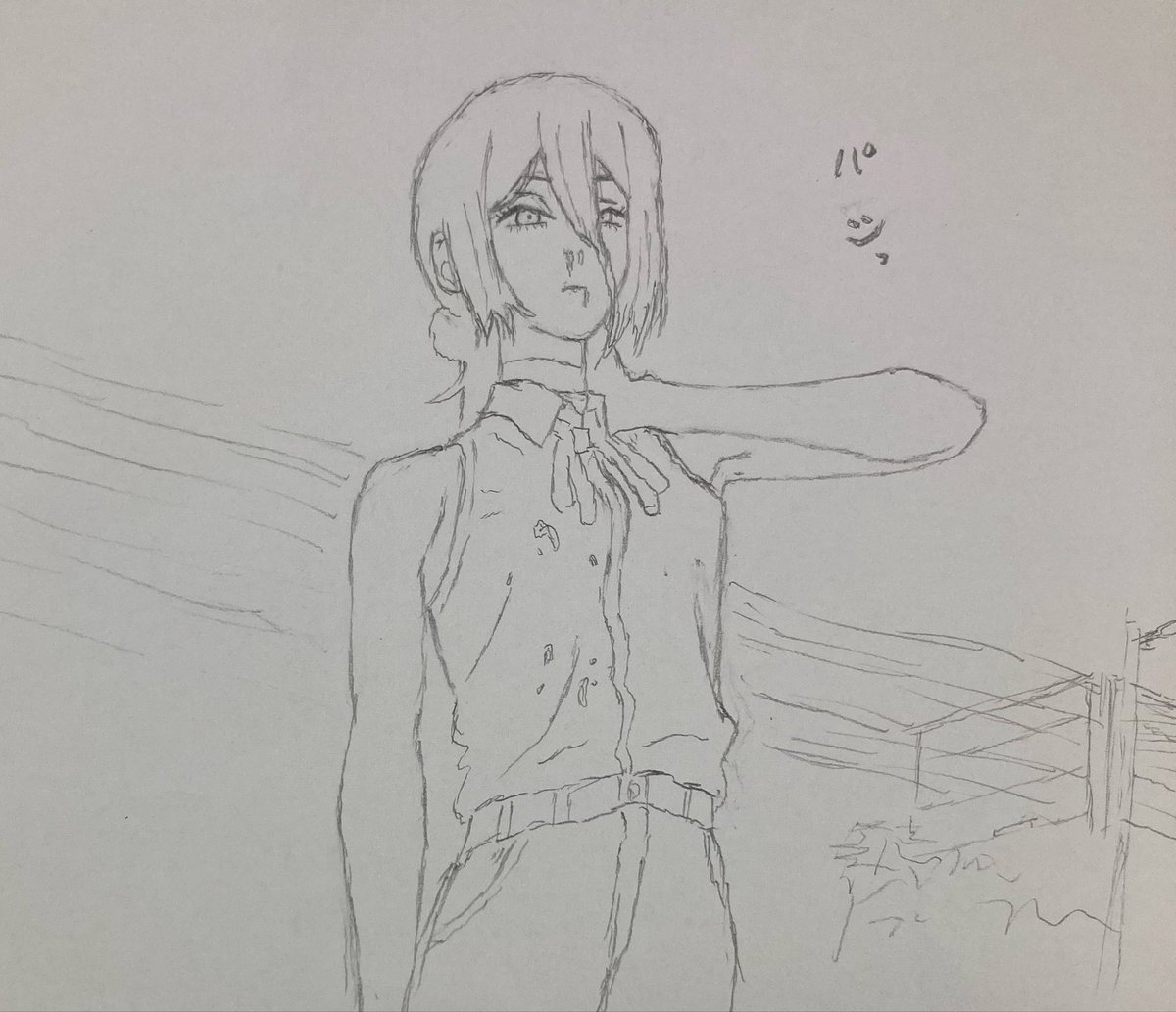 Post by どんぐりfactory@(デンレゼ尊) on X: パシっ(下描き)