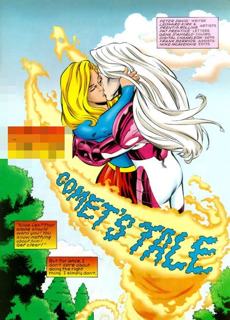 kkurachio's tweet photo. in a room full of comics found the gayest supergirl comic to pose with. yunjin i can’t defend you anymore https://t.co/pCDHQCJimi