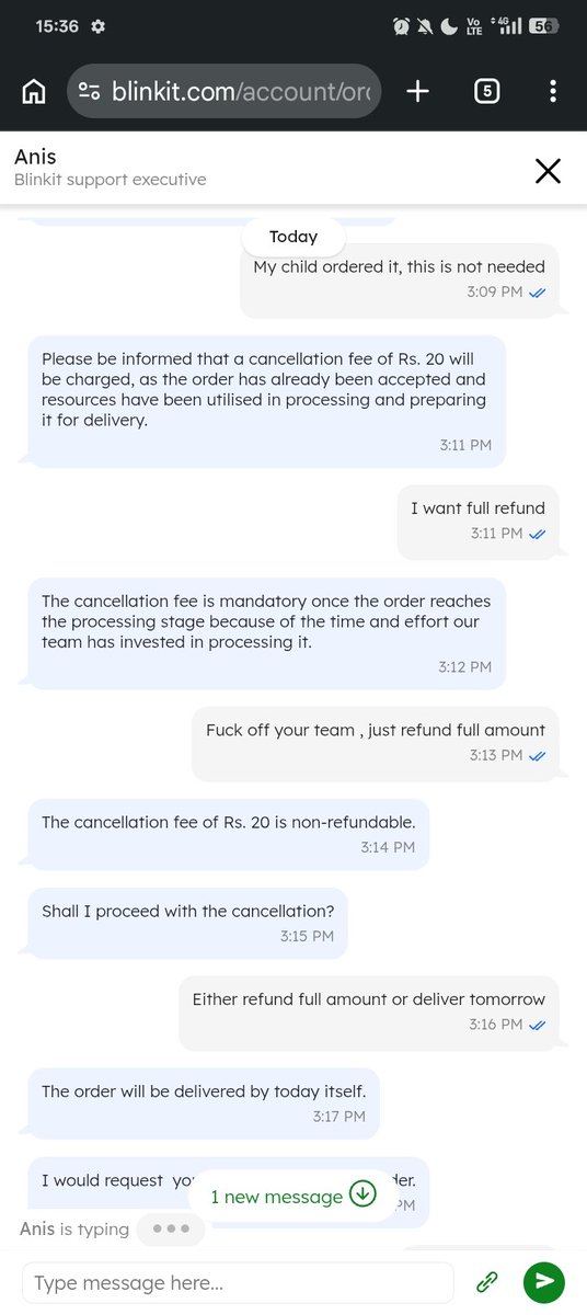pnkjkumar222's tweet photo. @albinder @letsblinkit @blinkitcares 

See this Anis your cse ended the chat, and my issue not resolved, where I should raise this https://t.co/oCEg923G4r