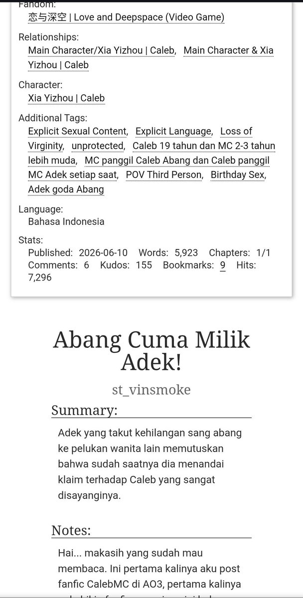 sachsya_xia's tweet photo. *sedikit gugup* kaget berat debutku di AO3 reached 7k++ hits😭 I appreciate every readers yg sdh mau membaca bkp noob ini. Ini jg followers aku biasa mentok 200-300an ini skrg 700an, dateng dr mana aja klen heyy? Memang bokep pemersatu bangsa ya💀. Aku hanya writer kureng produktif yg keinginannya utk menulis ya sesuai mood aja wak. Semoga nanti ideku melimpah ruah🚶‍♀️