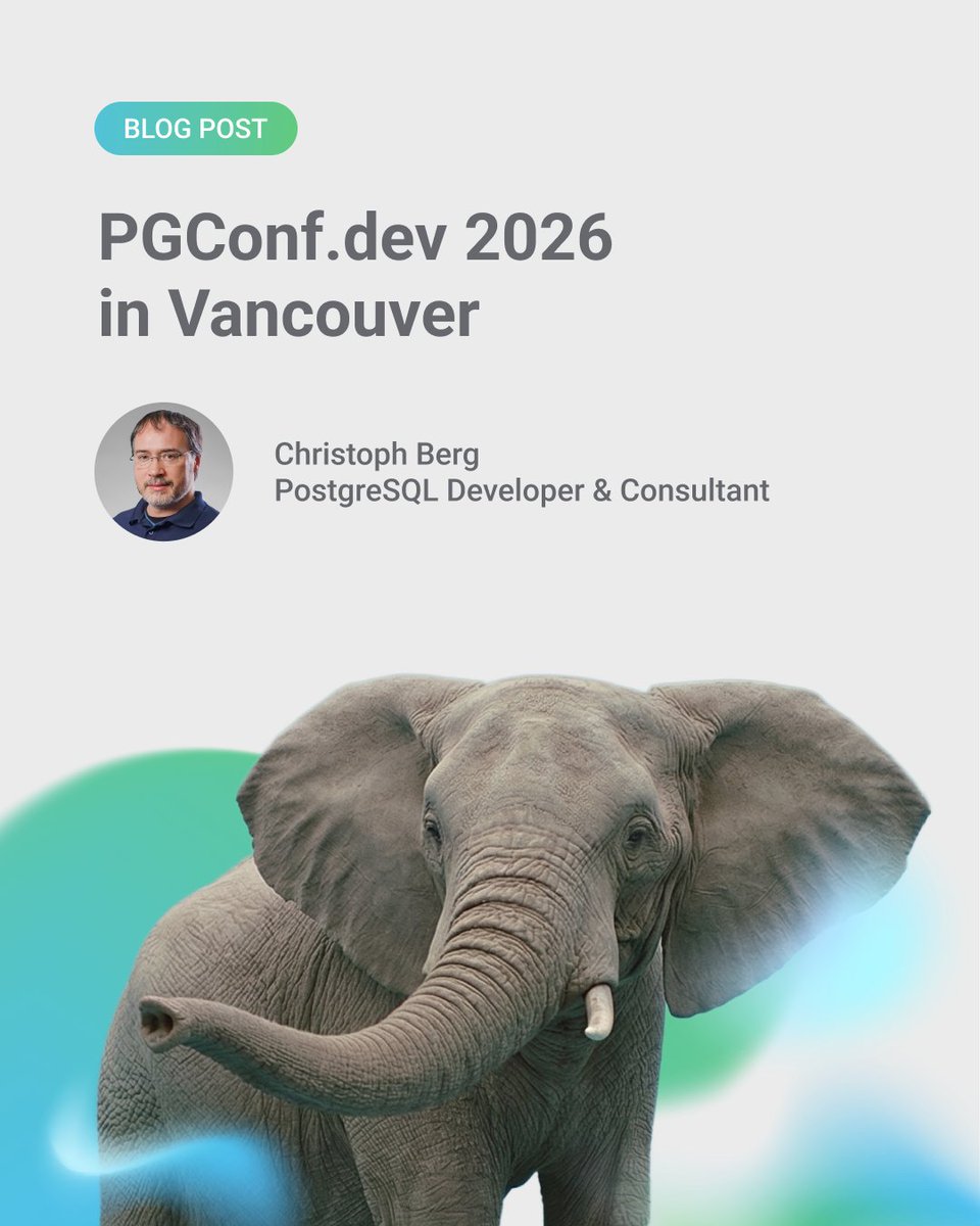 PostgresSupport's tweet photo. From the round table with original Postgres contributors to the TDE wrap-up session at Friday's 'unconference', Christoph Berg's take on https://t.co/4ClpdanqXd 2026 and full notes are up on the blog.

🐘 https://t.co/ArnPspT5NX https://t.co/grxaHSXiBR