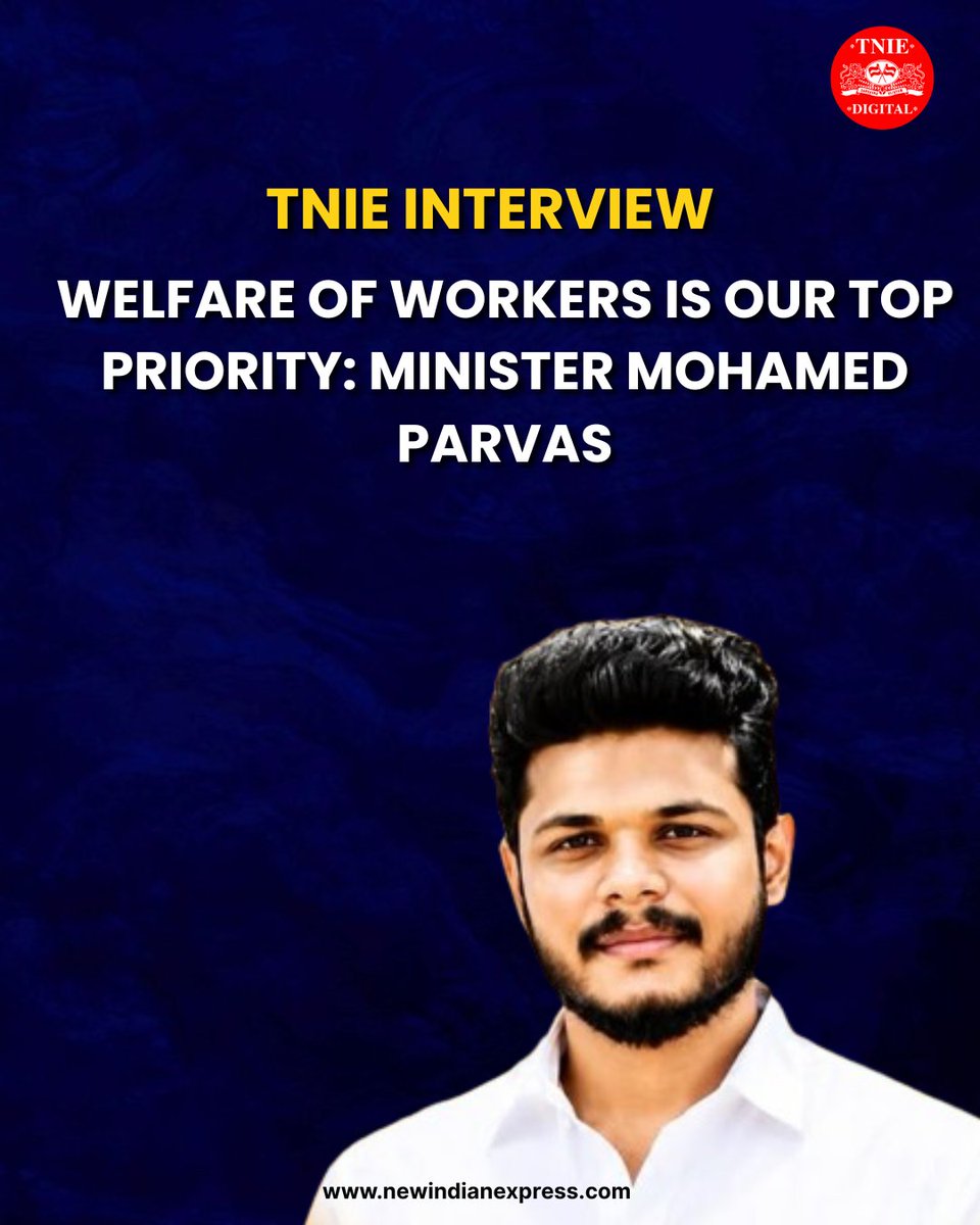xpresstn's tweet photo. #TNIEinterview | Labour Welfare and Skill Development Minister J Mohamed Parvas made a surprise entry into #TamilNadu politics by winning the Aranthangi Assembly seat in #Pudukkottai district, defeating strongman Su Thirunavukkarasar’s son S T Ramachandran (#Congress).
A long-time member of actor-turned-Chief Minister C #JosephVijay’s fan club #VijayMakkalIyakkam, Parvas is seen by #TVK cadre as a young, energetic and approachable leader.
In a conversation with #TNIE’s @Kumaresan_TNIE, the minister spoke about his priorities, achievements and plans for workers’ welfare.
@TNDIPRNEWS
@TVKVijayHQ
@TVKHQITWingOffl
Read the interview here:
https://t.co/TrfcKlXbch