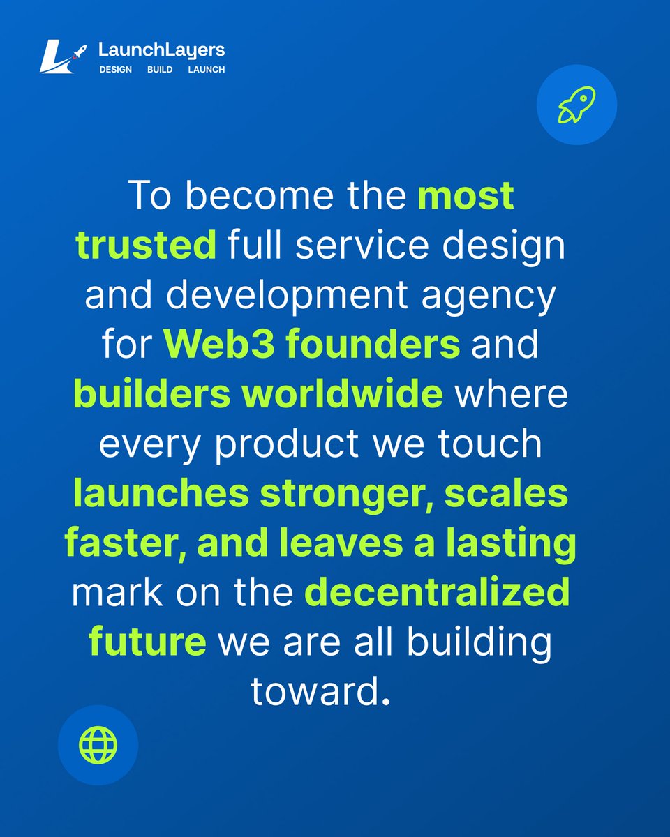 Launchlayers's tweet photo. The vision behind @Launchlayers designing, building, and launching the future of Web3. One product at a time. 🚀

#Web3 #BrandIdentity #LaunchLayers #BuildInPublic #Design https://t.co/UOx9ELggXu