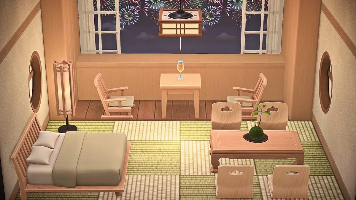 parugame09's tweet photo. 6×6
和風な客室🌱

 #あつ森  #あつ森写真部 
 #AnimalCrossing  #acnh https://t.co/5OsDAVNMnF