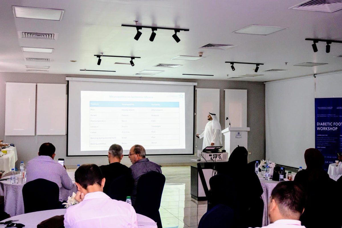 med_cluster's tweet photo. نفّذ #تجمع_المدينة_الصحي ورشة عمل متخصصة حول القدم السكرية، بمشاركة نخبة من الاستشاريين والمختصين، وذلك بهدف تعزيز الاكتشاف المبكر، وتطبيق أفضل الممارسات العلاجية، والحد من مضاعفات القدم السكرية، بما يسهم في رفع الكفاءة السريرية وتحسين جودة الرعاية المقدمة للمستفيدين. 

#المدينة_المنورة