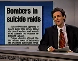 NormSNLJokes's tweet photo. Israeli security forces have rounded up over one hundred and fifty suspects in last week's suicide bombings.

Suspects in the suicide bombings, huh?

Well here's a hint: Look for the dead guys. https://t.co/QcQMucb5qk