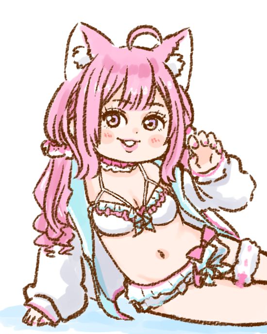 「水着こよちゃんのお写真が可愛かったので描いてみました」|ねこやまのイラスト