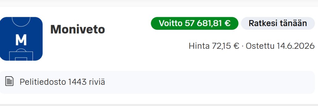 monivetoapu's tweet photo. Monivetoapu-asiakkaamme voitti viime yön MM-futismonivedosta 57 681 euroa. Sopivan yllätyksellinen voittorivi muodostui Saksa-Curacao 7-1, Hollanti-Japani 2-2, Norsunluurannikko-Ecuador 1-0 sekä Ruotsi-Tunisia 5-1 tuloksista. https://t.co/RZdakOGF2V
#Veikkaus #Moniveto #MMfutis https://t.co/hfBxrSx3Ym