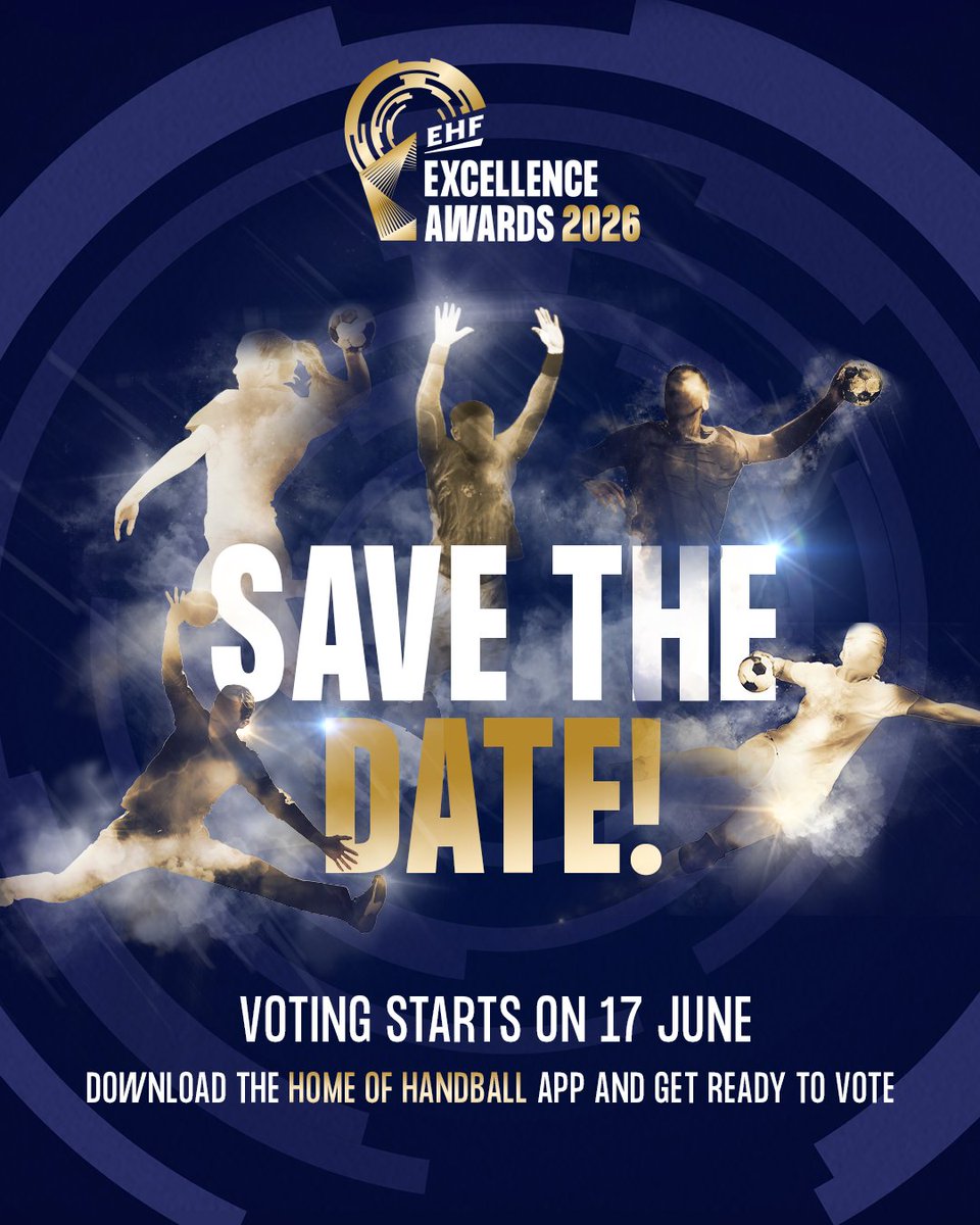 EHF_Activities's tweet photo. ๐ข ๐๐๐ ๐๐๐๐๐ ๐๐ ๐๐๐๐ for your favourite players in the 2025/26 season!
The nominees for the #EHFExcellenceAwards will be announced on Tuesday, 16 June, and the voting will start on ๐๐๐๐ง๐๐ฌ๐๐๐ฒ, ๐๐ ๐๐ฎ๐ง๐. ๐ฒ๐ฅ
#ehf #handball https://t.co/9Qp0wZ9DX4