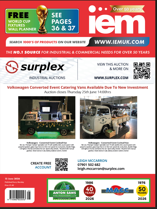 IEMsales's tweet photo. 🚨 This week's IEM is now online! 🚨
@surplex_auction
Featuring Surplex Auctions and a range of industrial auction opportunities, machinery, vehicles, and business assets.
📖 Read the latest issue now!
#IEM #Surplex #IndustrialAuctions #Machinery #AuctionNews https://t.co/OE4RzZJaZq