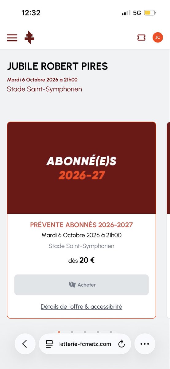 CapitaleMetz's tweet photo. @FCMetz comme d’habitude abonnée mais pas accès à la prévente https://t.co/OPc69qaLCu