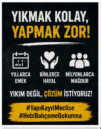OzsoyYadigar's tweet photo. @RTErdogan Toprağını ekip biçen, ailesi için bir yuva kuran vatandaş cezalar ve yıkımlarla değil; adaletle karşılaşmalıdır.
#YapıKayıtMeclise
#HobiBahçemeDokunma https://t.co/bGu2gQfHpq