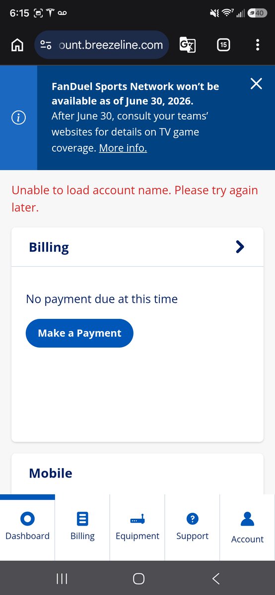 JaredWeiker's tweet photo. @breezeline You customer service is awful.Also how do I https://t.co/Wa9q0CeBSV when the doesnt work or I can't see any information on my account. https://t.co/Wg8WAUNcLe
