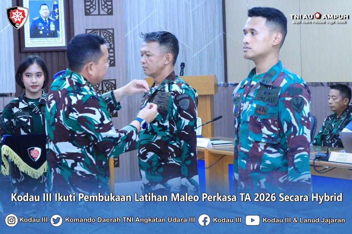 koops_3's tweet photo. Kodau III Ikuti Pembukaan Latihan Maleo Perkasa TA 2026 Secara Hybrid

#militerudara
#puspentni
#tniau
#Koopsudnas
#swabhuwanapaksa https://t.co/1nQ02FJKjm