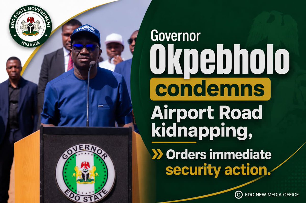 crownomy's tweet photo. Governor Okpebholo Condemns Airport Road Market Kidnapping, Orders Immediate Security Action https://t.co/18AGUv2Y6u