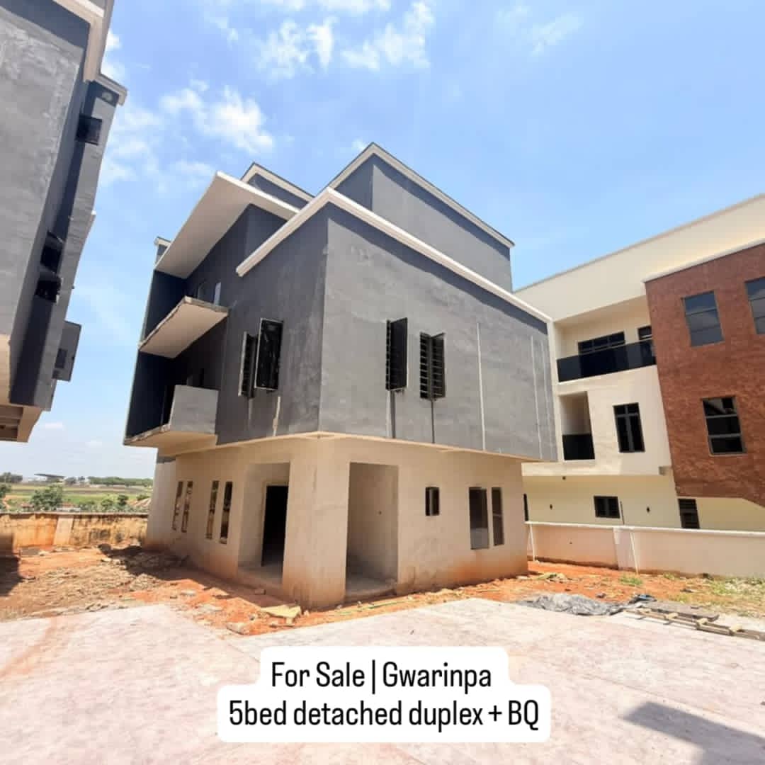 GroundForceNG's tweet photo. For Sale | Gwarinpa 

5 bedroom detached duplex with a room BQ.

The property is available for sale as semi-finished. 

Price: N240million

Call 08098118755 https://t.co/iBbbWVhOLd