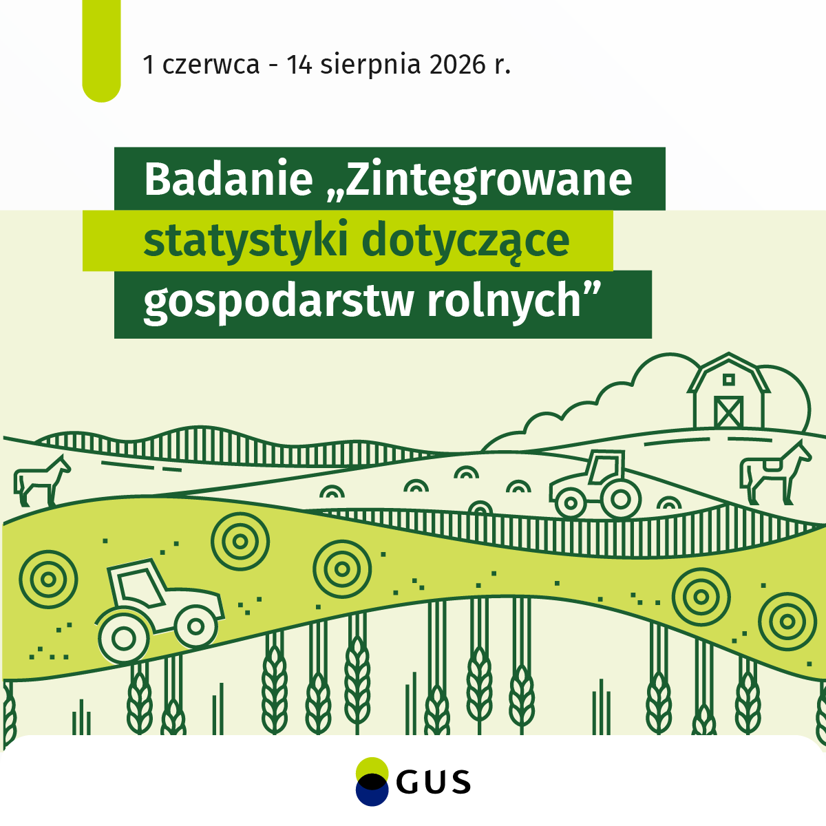 GUS_STAT's tweet photo. 🌾Trwa badanie „Zintegrowane statystyki dotyczące gospodarstw rolnych”.

📢 Tylko do jutra (16 czerwca) można samodzielnie wypełnić formularz online: https://t.co/ReiQpnCgMN

☎️ Od 17 czerwca badanie będą realizować ankieterzy statystyczni (telefonicznie lub bezpośrednio).

#GUS https://t.co/6rs4ZTlu7Y