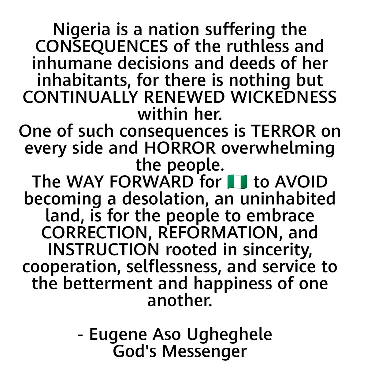 Genwithoutgreed's tweet photo. It is TIME to Reflect! 
Kindly like and share for others to also reflect, thanks.

#NigeriaOnMyMind
#NigeriansAreSufferingHelplessly
#NigeriansMustChangeTheirWays
#ThisIsTheWayToGoAsApeople
#SayingWhatIsUnheardOf
#DoingWhatIsUnthinkable https://t.co/G8yC1gZ82P