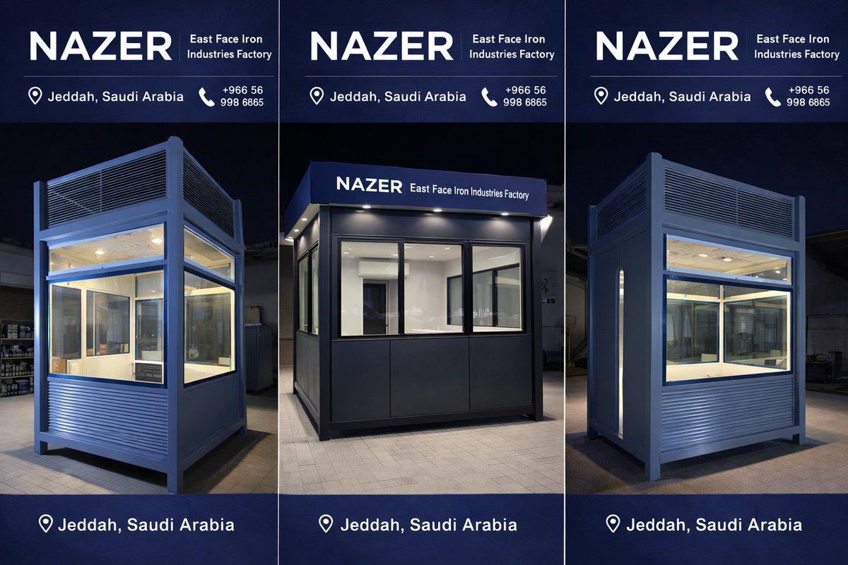 NazerCabins's tweet photo. متخصصون في تصميم وتصنيع:

✅ كبائن الحراسة
✅ المكاتب المتنقلة
✅ الأكشاك التجارية
✅ الكرفانات والوحدات المتنقلة

📞 0569986865

Instagram: @nazer.est
TikTok: @nazer.est

#كبائن_حراسة
#مكتب_متنقل
#غرف_جاهزة
#كرفانات
#كشك_حراسة
#تصنيع_كبائن
#مكاتب_جاهزة
#السعودية https://t.co/MOY2VBypqL