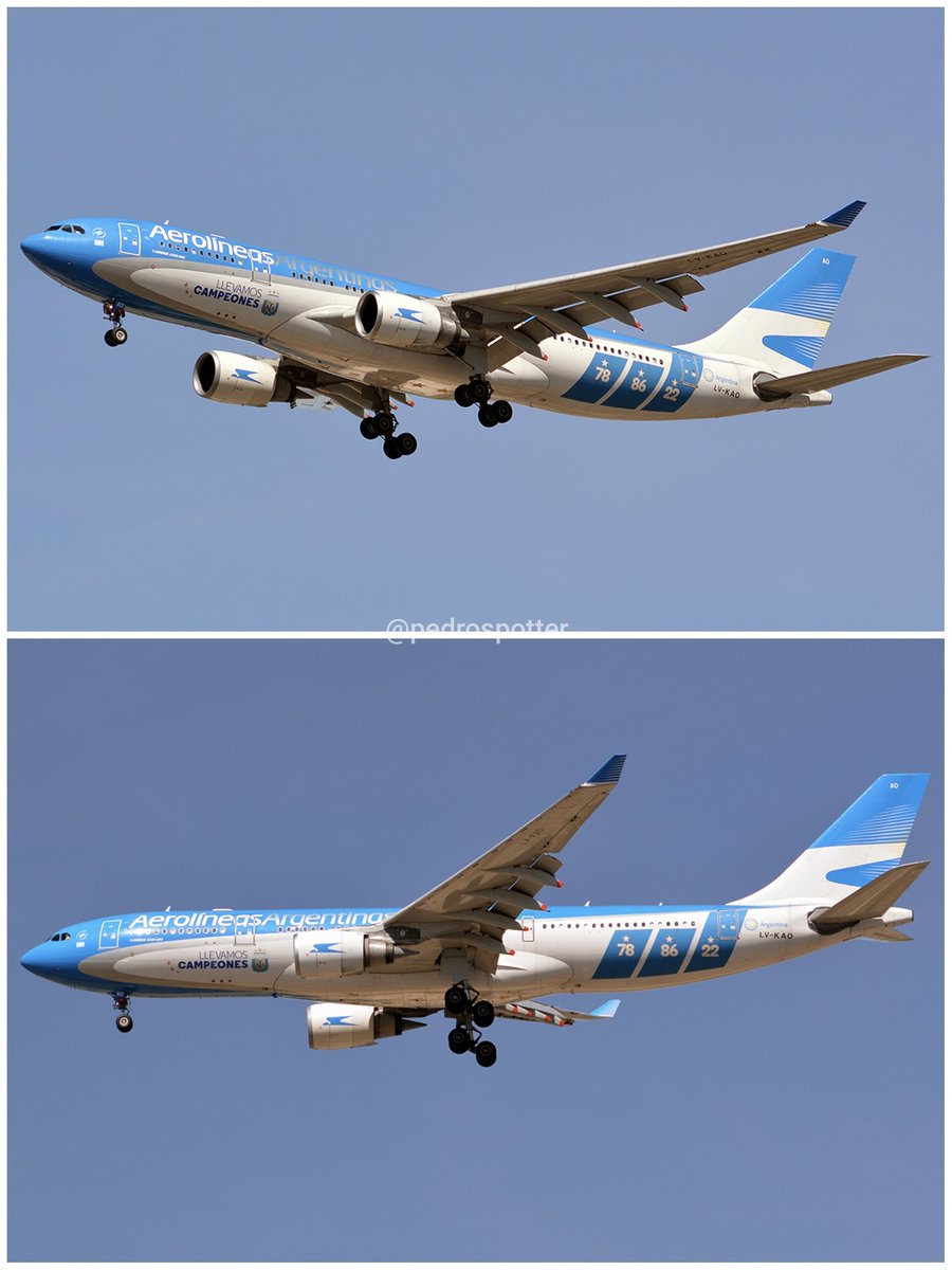 pedrospotter's tweet photo. Desde #España para los #spotters #argentinos del otro lado del charco
🇦🇷
#Airbus #A332 (LV-KAO) @Aerolineas_AR llegando de #ezeiza
#LlevamosCampeones 
🇦🇷
@airtangohobbie2 
@_MarianoGomez_ @Vock_log @PlanesSpotterAr @jgagnot @edadmartinez @Joacorobertt @jqfotoyvideo @Flytheskies4 https://t.co/fLrH7YQ7YV