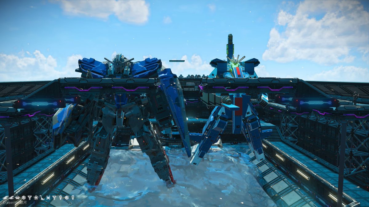 jonathan_bomer's tweet photo. 毒見さんがガンダムで遊びにきてくれました
しかし自分のガンダムの目が光らないのは何故だ
これはこれで起動前っぽくていいかも
#ノーマンズスカイ 
#NoMansSky https://t.co/87pdgQU8o4