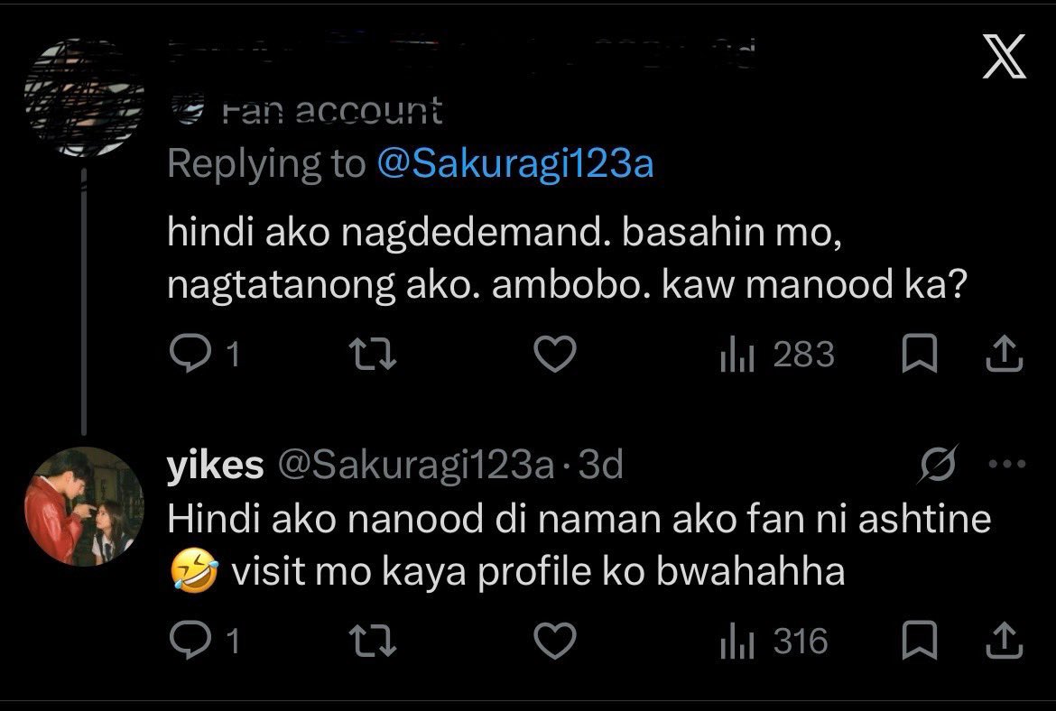 justforjewniean's tweet photo. patawa talaga mga baliw HAHZHAHSHA ito ang totoong set up account 😆 porket pinatulan kayo e dadamay nyo na naman si ashine https://t.co/L5fwMwDNQb