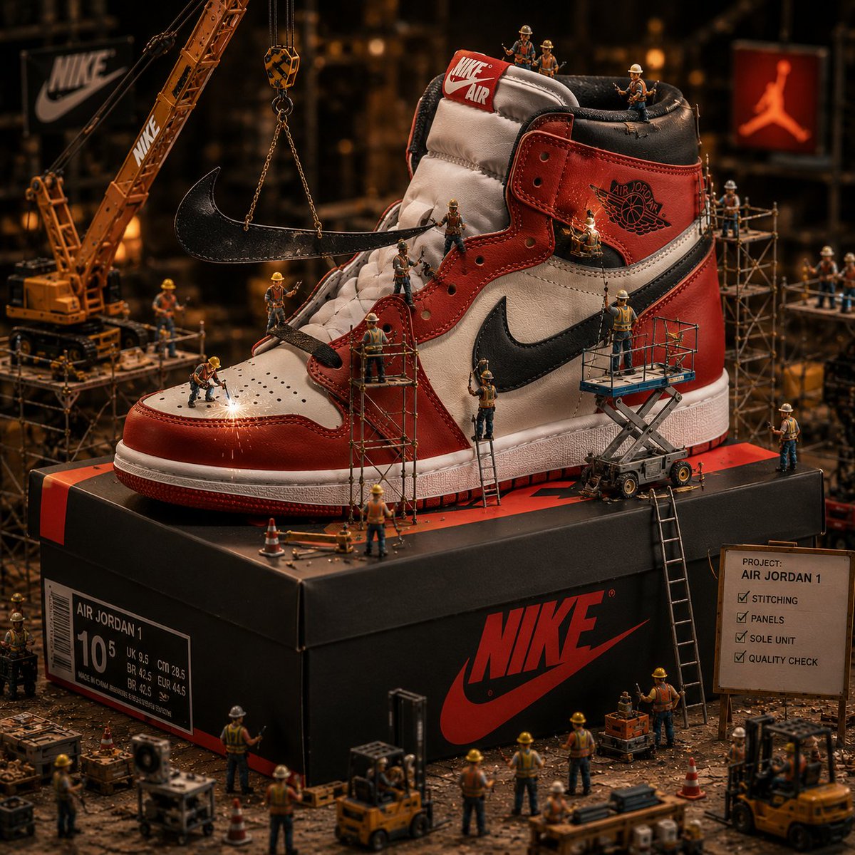 Miniature Construction Sneaker Scene