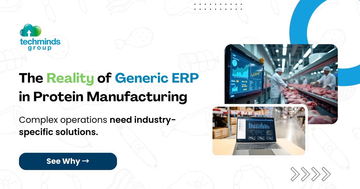 TechmindsGroup's tweet photo. Month 1: Catch weight customization.
Month 2: Lot traceability.
Month 3: Allergen tracking.
Month 4: Scale integration.
Month 5: Compliance docs.

Every "and" adds cost, time, and maintenance. Generic ERP isn't the problem. The customization is. #FoodERP #FSMACompliance https://t.co/X4d4NeiMh9