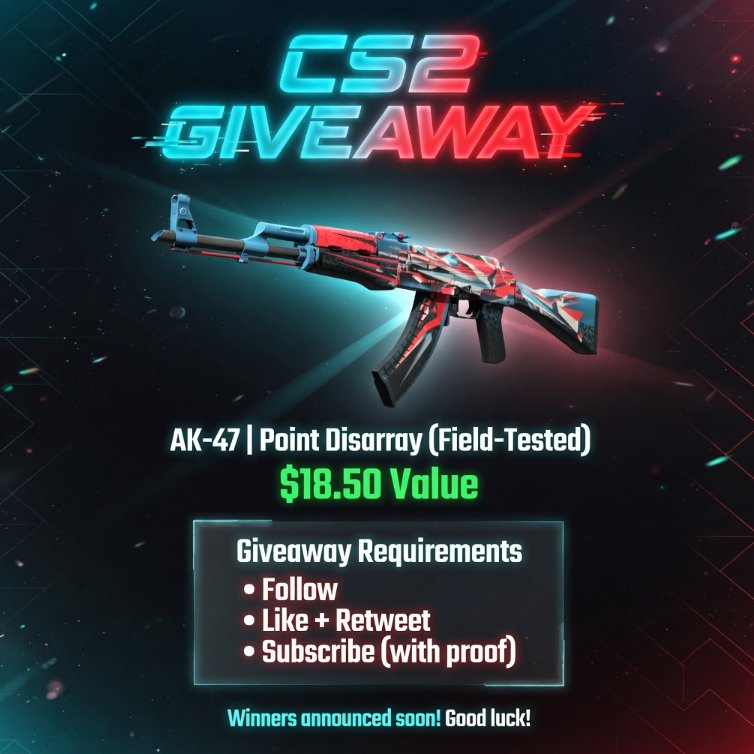Destructum's tweet photo. 🥘Sponsored By  @pastobetss 🥘

👉18.50$ Ak-47 Point Disarray FT

✅Follow @pastobetss /Retweet
☑️Subs/Like (Show proof-Full page)
https://t.co/69pGLIwN7V

⏰End in 5 Days
#CS2 #CS2GIVEAWAY #CSGO https://t.co/oRp9x0DBat