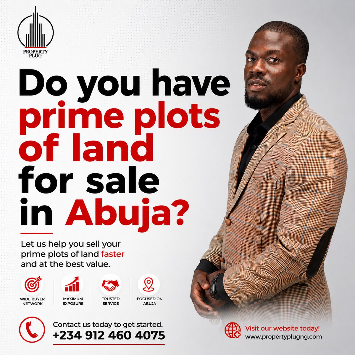 propertyplugngn's tweet photo. Do you have prime plots of land for sale in Abuja?

We’ll help you connect with qualified buyers, maximize exposure, and achieve the best value for your property.

📞 +234 912 460 4075
🌐 https://t.co/ddxAcf4onB

#AbujaRealEstate #LandForSale #PropertyPlug #RealEstateNigeria #AbujaProperty #LandInvestment
