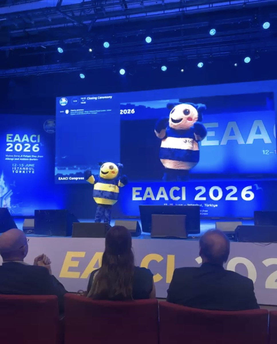 EAACI_JM's tweet photo. Goodbye Istanbul! 💙 Thank you Sasa &amp; Rubén for your JMA leadership. Welcome to the new team — see you in Helsinki 2027! #EAACI2026 https://t.co/eRPnDRM1uu