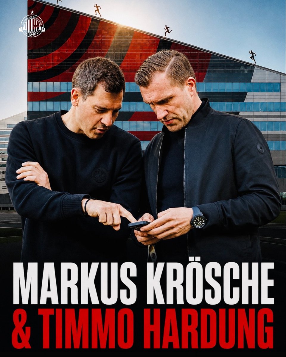 acmilancast's tweet photo. 🚨EXTRAOFICIAL: KRÖSCHE JEFE DE FÚTBOL Y HARDUNG DIRECTOR DEPORTIVO.

🔴⚫️El Milan ha alcanzado un acuerdo verbal con Markus Krösche para convertirse en el nuevo Jefe de Fútbol.

👉🏻Junto con Krösche, Timmo Hardung será el nuevo director deportivo del Milan. Todo este al lado de Rubén Amorim, quien será el nuevo entrenador.