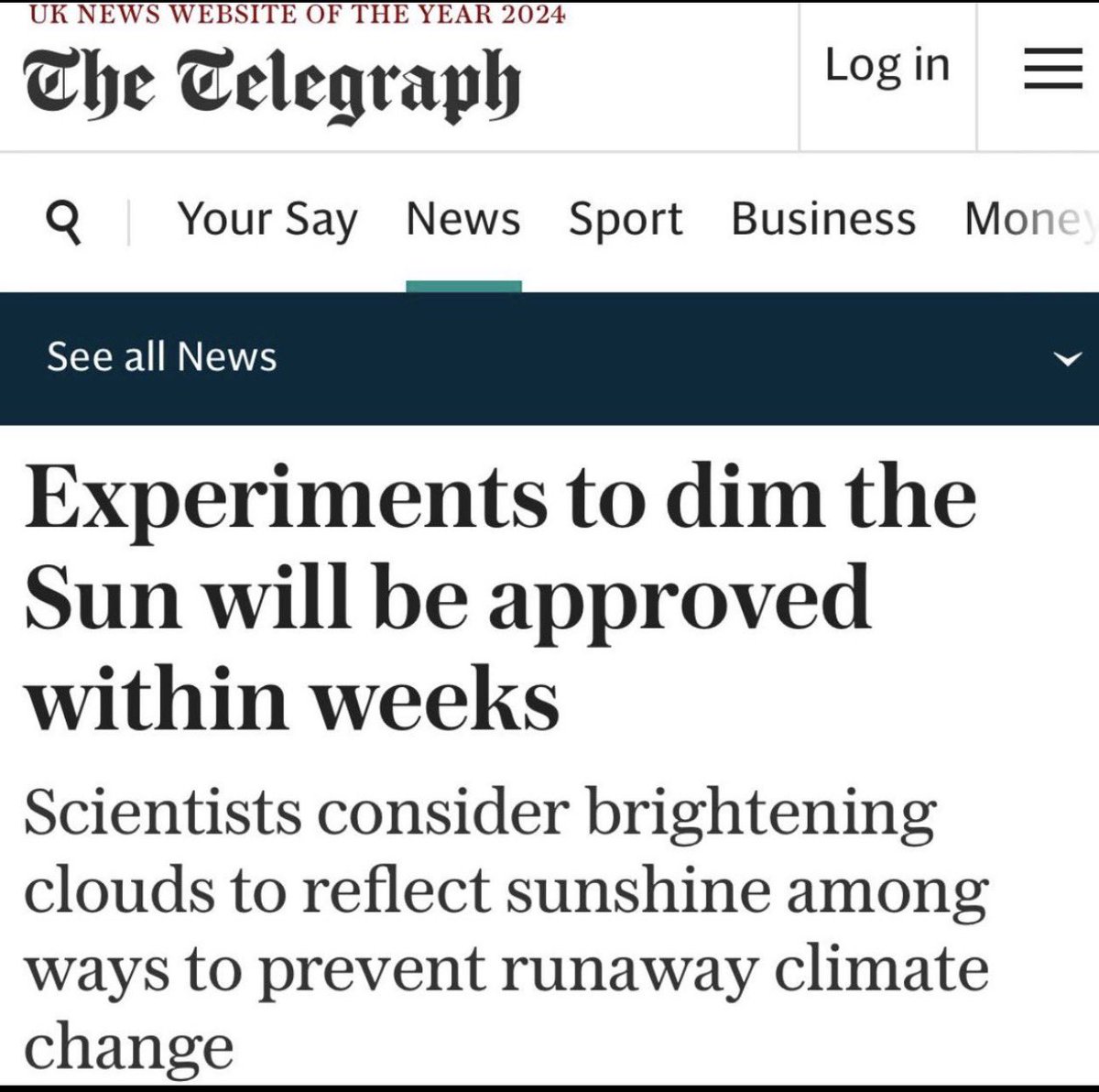 BGatesIsaPyscho's tweet photo. 🇬🇧 Meanwhile in the UK

Anyone who goes outside today & looks up will see wispy hazy cloud everywhere - turning the sky a solid shade of White.

So far in June there has been just one half Sunny day & the forecast is for more of the same. 

Do you understand why this is happening yet, or are you happy still living in wilful ignorance?  

There is a reason many States all across America are trying to Ban this.