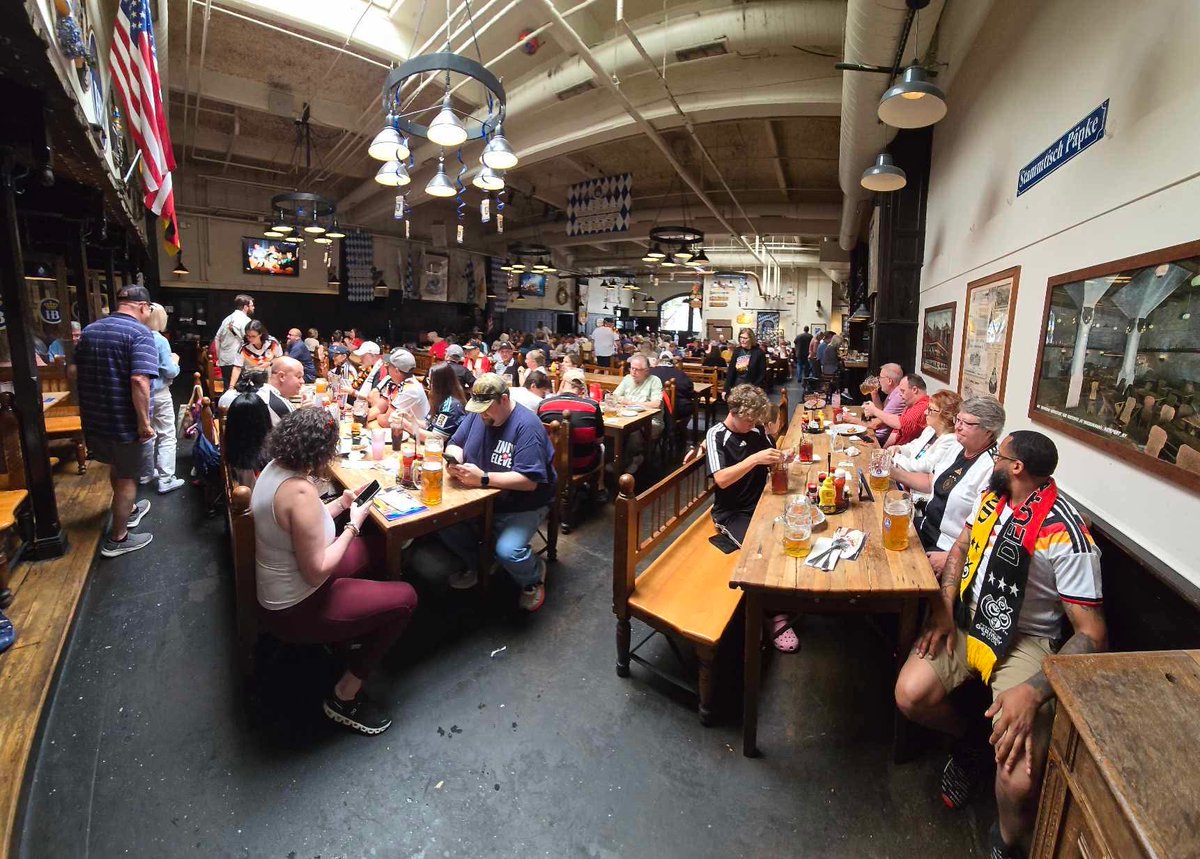 FCBcincinnati's tweet photo. Great start!

@DFB_Team_EN is off to a fantastic start at this years @FIFAWorldCup 

Pictured is yesterdays attendance during the match viewing at @HofbrauhausNWPT 

Please be sure to join us again this coming Saturday for Germany’s 4pm match. https://t.co/KZMkEFdDyO