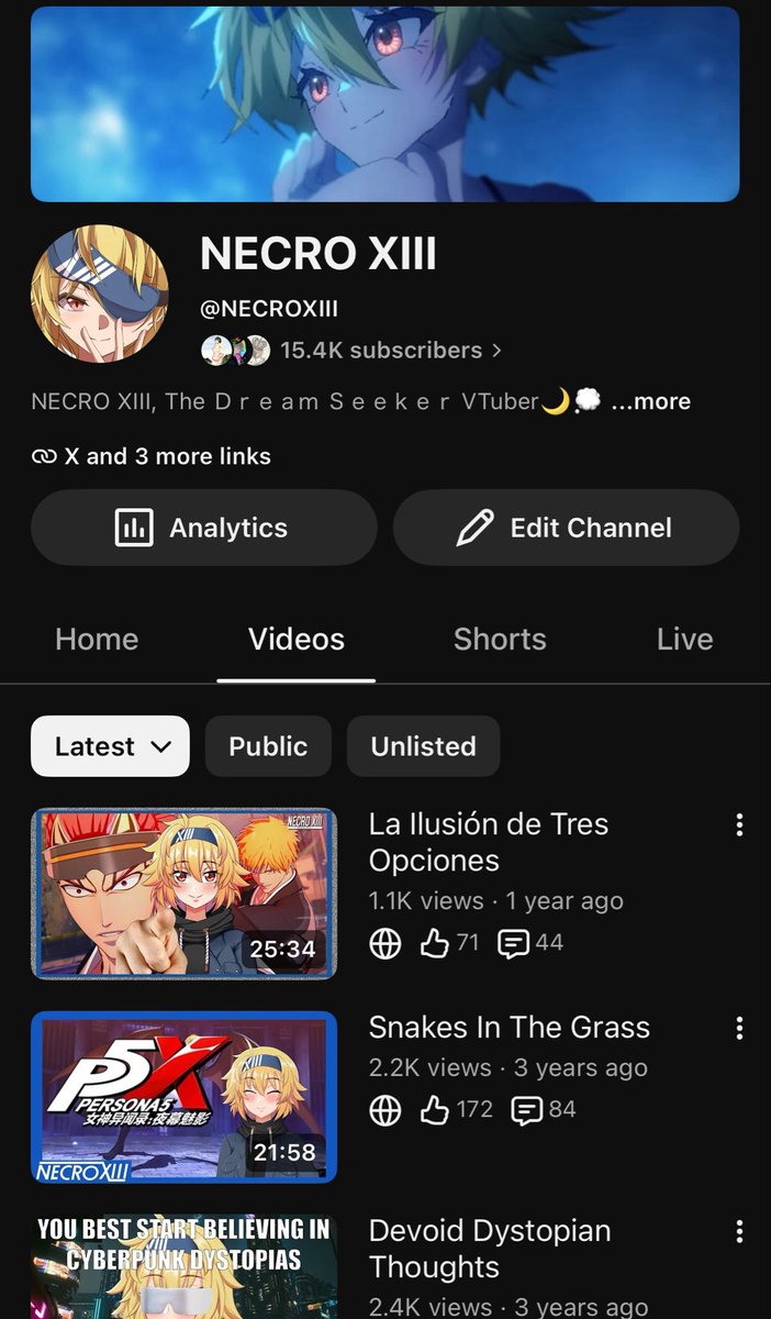 NECRO_XIII's tweet photo. We don’t talk about the upload incident from yesterday…

But we can talk about all of the videos that were previously unlisted are now public again! https://t.co/51oGQzQJPS