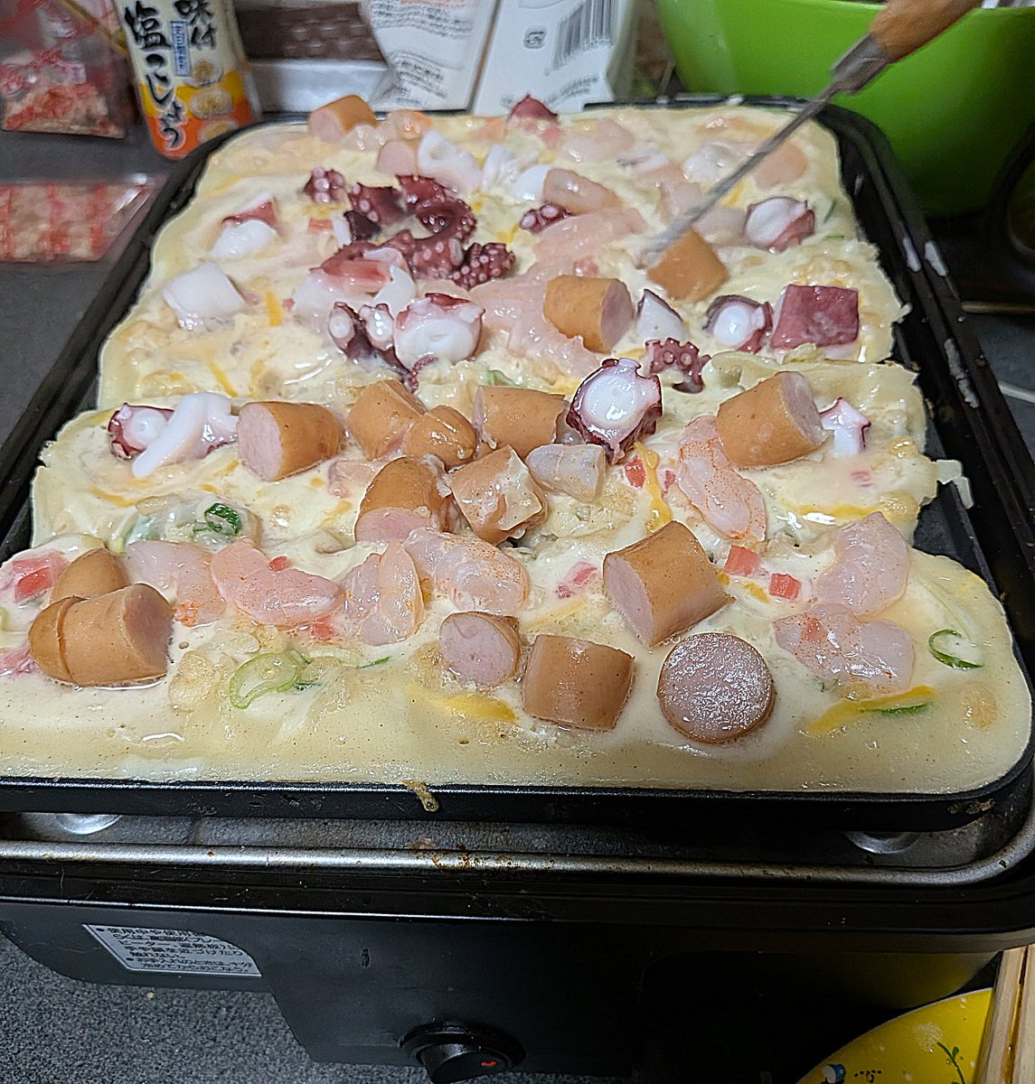 nerimononigate's tweet photo. とーふとたこぱしたら最後やっつけドパ焼き作り始めちゃった https://t.co/2lFtTt9hpr
