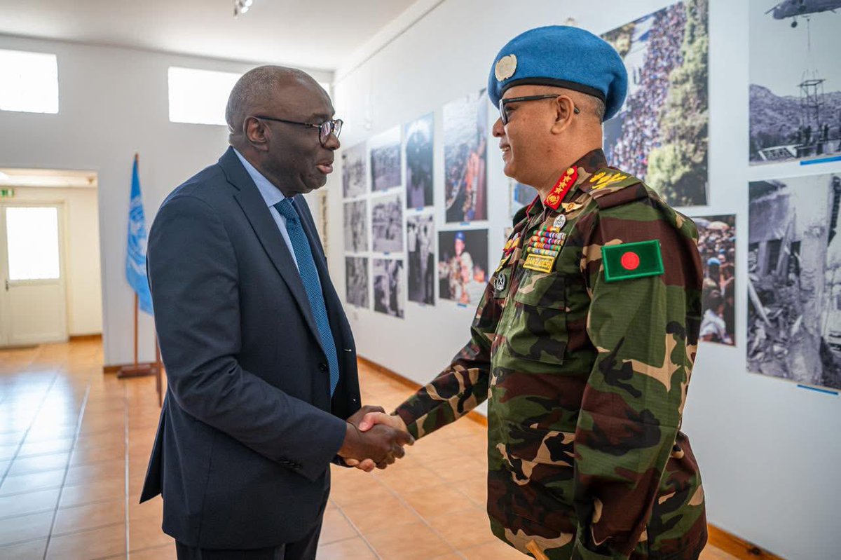 UN_CYPRUS's tweet photo. Lieutenant General Mohammad Asadullah Minhazul Alam of 🇧🇩 Bangladesh arrived this morning to assume his duties as Force Commander of the United Nations Peacekeeping Force in Cyprus (UNFICYP).

He was welcomed by top United Nations official in Cyprus, Khassim Diagne, and Force Chief of Staff, Brigadier Patrick Allen.

#UNFICYP looks forward to Major General Alam's leadership in supporting peace and stability on the island. #A4P 

📸UNFICYP/Peter Šulgan