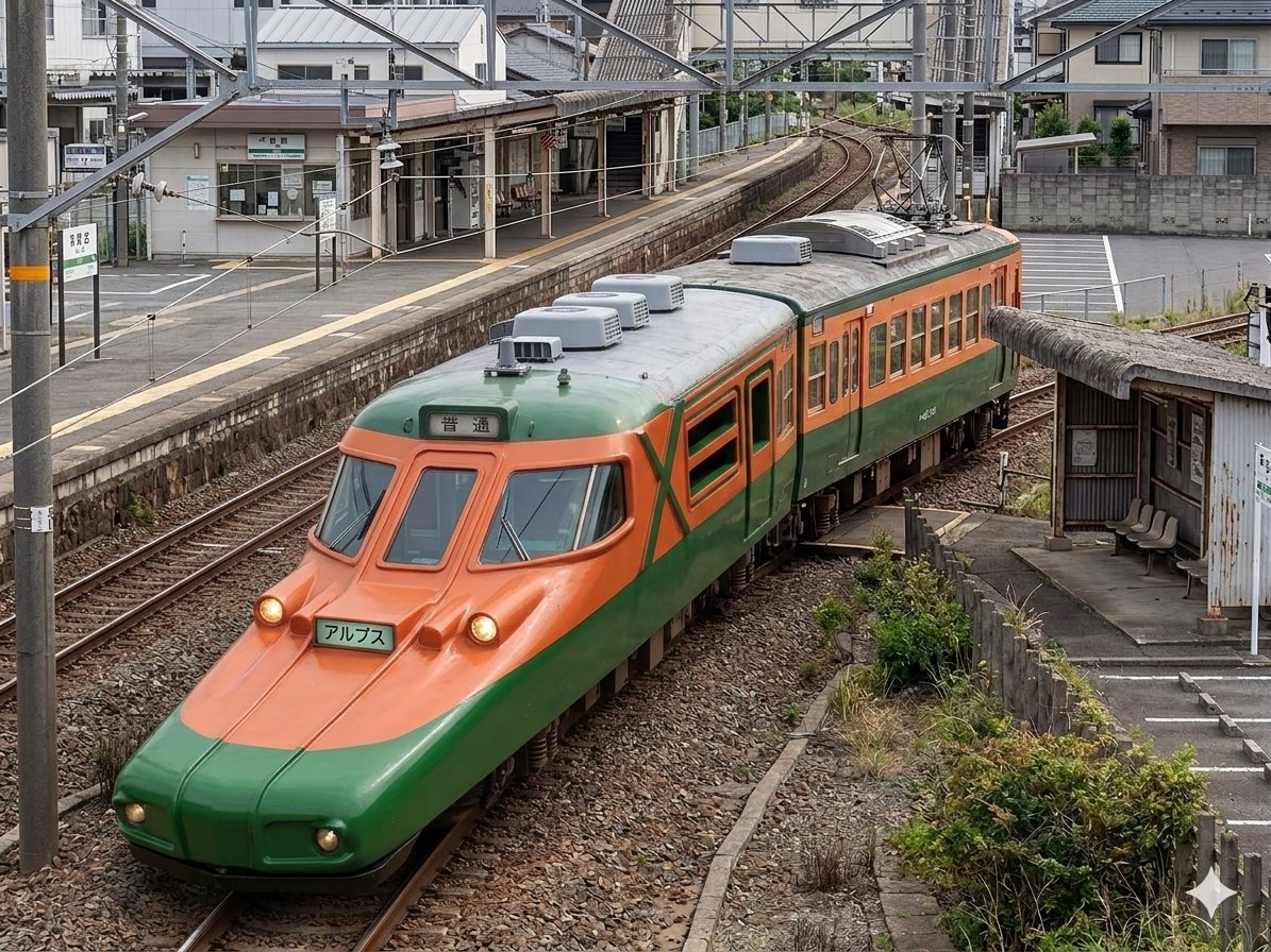 shimotan53's tweet photo. #ありえない鉄道風景をAIで作ってみた https://t.co/xBU61CTi09