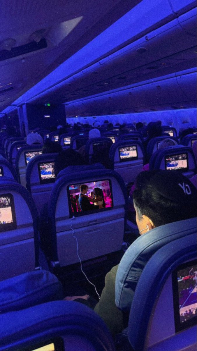 imperialqcld's tweet photo. whole plane watching the knicks game except for one dude watching the percy jackson season 3 teaser https://t.co/Hf9oipnUCu
