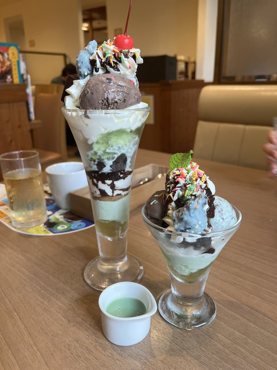 MaryTiny1's tweet photo. チョコミントを食べる会でパフェを堪能してきました。諸々面倒くさくなってしまっただけで、本人は元気に過ごしています。 https://t.co/OY23hoKwpc