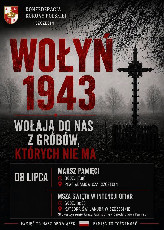 MAPiskorski's tweet photo. Trzeba pamiętać. Ja pamiętam o znanym mi tylko z opowieści Gustawie Chmurzyńskim, polskim leśniku, bracie mojej babci, którego "bohaterowie" obecnego reżimu ukraińskiego zamordowali w miejscowości Smyga na Wołyniu. Trzeba też pamiętać, kto te zbrodnie rozgrzeszał i bagatelizował, a dziś stroi się w "patriotyczne" piórka.
Przypomnijmy o tym razem w Szczecinie!