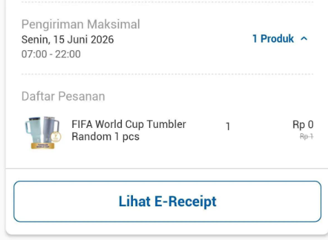 rezky_himawan's tweet photo. Tumbler FIFA di Alfagift GRATIS
1. Buka aplikasi Alfagift.
2. Cari di menu alfagift "FIFA"
3. Pilih menu yang ada logo tumbler.
4. Masukkan ke keranjang dengan minimal 7 produk bertanda tumbler.
5. Lanjut checkout, lalu pastikan tumbler sudah muncul di rincian pesanan.
6. Selesai https://t.co/j8s1wl4isN