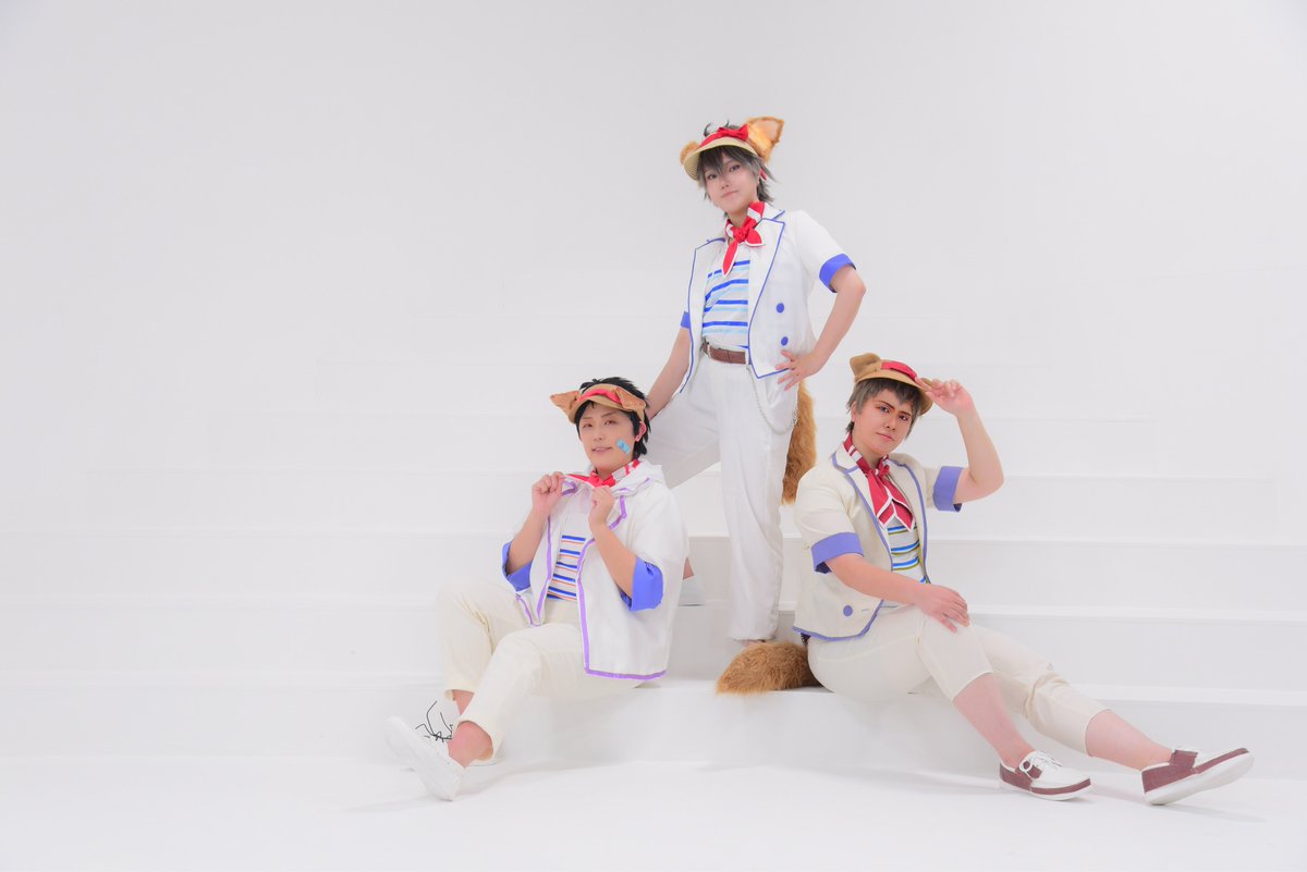 yukky7743_itsk's tweet photo. ＜コスプレ／Cosplay＞
アイドルマスターSideM

────────────────

　🌴🏖Summer Doggies🐶🐾
　　　  　🚑FRAME🚑

────────────────

握野英雄：@yukky7743_itsk
木村龍：@ueokaimo 
信玄誠司：@mi_aaa05 
📸：あきらさん@ooakiraooo 

#夏わんわん併せ0117 https://t.co/p2w8VZX3eY