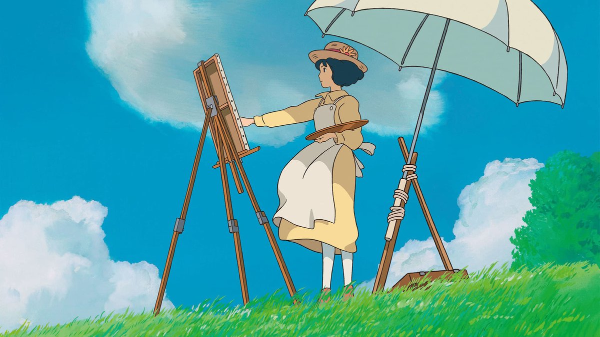 風立ちぬ』の菜穂子が丘の上で絵を描くシーンは、普通に描くと絵が荒く