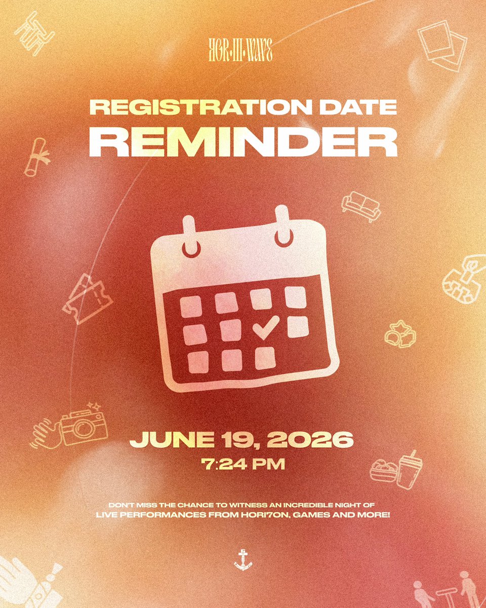 GwaPITOCom's tweet photo. Feel that? 🌊 The THIRD WAVE is building.

🎉 Good vibes, great company, and may pa-surprise pa. 👀

🌊 This wave comes with LIMITED slots, kaya abang-abang na! 😉

📝 REGISTRATION OPENS: June 19 at 7:24 PM!

➡️ OFFICIAL REGISTRATION GUIDELINES:
https://t.co/Qf4WhtagVM

🌊 HOR•III•WAVE
📅 July 19, 2026 | 4PM
📍 Stratosphere Events Place, Makati City

🌅 You don’t want to miss this tide. ⛵️ First come, first shore.  

#HORIIIWave #HORI7ON #호라이즌