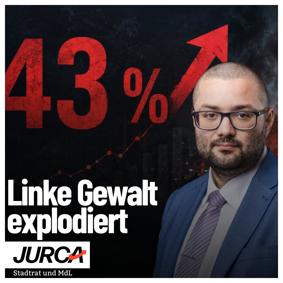 jurca_andreas's tweet photo. Die neuen Zahlen zur politisch motivierten Kriminalität zeigen, wie einseitig die öffentliche Debatte geführt wird. 2025 erreichte die politisch motivierte Kriminalität mit 85.837 Fällen einen neuen Höchststand. Besonders auffällig ist der starke Anstieg linker Gewalttaten. Laut BKA stiegen sie um rund 43 Prozent auf 1.087 Fälle. Trotzdem wird in Talkshows, Ministerien und vielen Redaktionen fast ausschließlich in eine Richtung geschaut.

Gewalt bleibt Gewalt. Brennende Autos, Angriffe auf Polizisten, Drohungen gegen politische Gegner und organisierte Einschüchterung dürfen nicht länger kleingeredet werden.

Der Rechtsstaat muss endlich gegen linken Extremismus mit derselben Härte vorgehen wie gegen jeden anderen Extremismus, konsequent und ohne Ausreden.

https://t.co/ZtfjNHHb8I

#LinkeGewalt #Linksextremismus #GewaltVonLinks