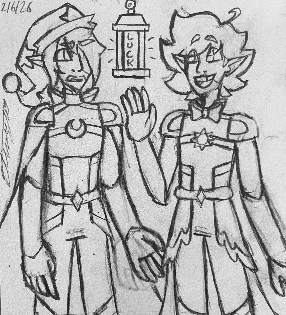 LanternLuck's tweet photo. Sun and Moon aliens

This concept has been sitting as an I finished sketch for ages

And now I’ve redrawn it :D

Sun and Moon as the same species as Saturn!

#Teass #eclipseandsaturnshow #TeassSun #TeassMoon https://t.co/ePxgLfOE4j