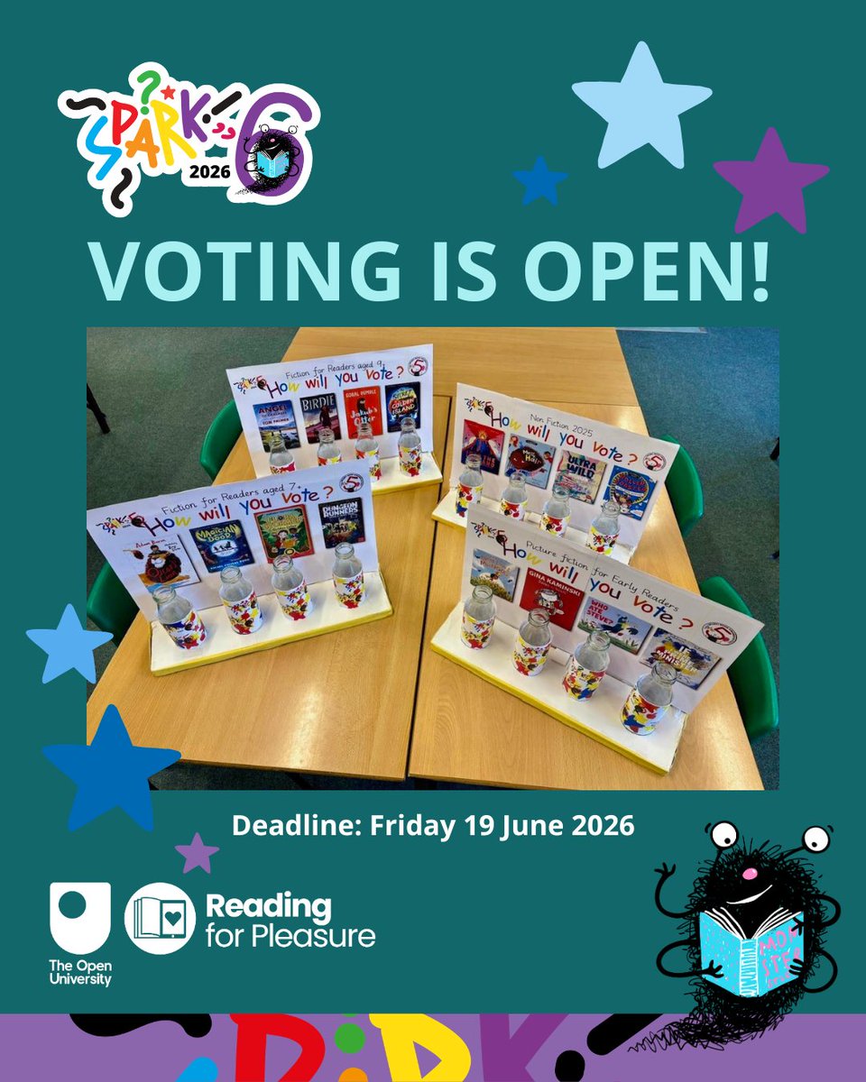 sparkbookaward's tweet photo. It's time to vote, but how will you choose between all of these brilliant books!? 😍

Follow the link on the email to place your school's vote for the best book in each category. Who is it going to be??? Don't forget to get your votes in by Friday 19 June. ✨📚🏆 https://t.co/hYSALnTUaY
