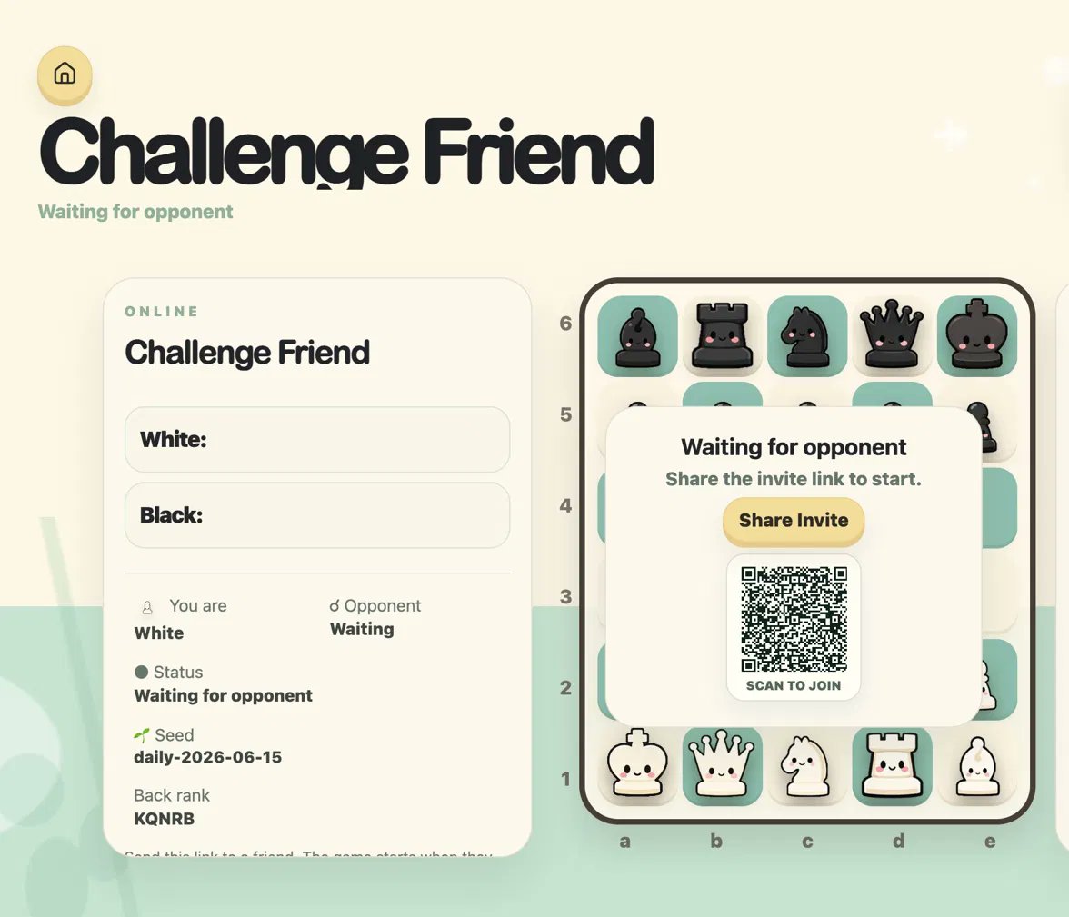 PocketShDev's tweet photo. Just sent my friend a chess challenge via QR code 👀♟️

Pocket Shuffle Chess — share a link or scan to join. No app. No sign-up. Just play.

https://t.co/oyESVfZqRI

#Chess #ShuffleChess #ChessChallenge #ChessTwitter #FreeGame #OnlineGames #GameNight https://t.co/P8eqg1tc2C